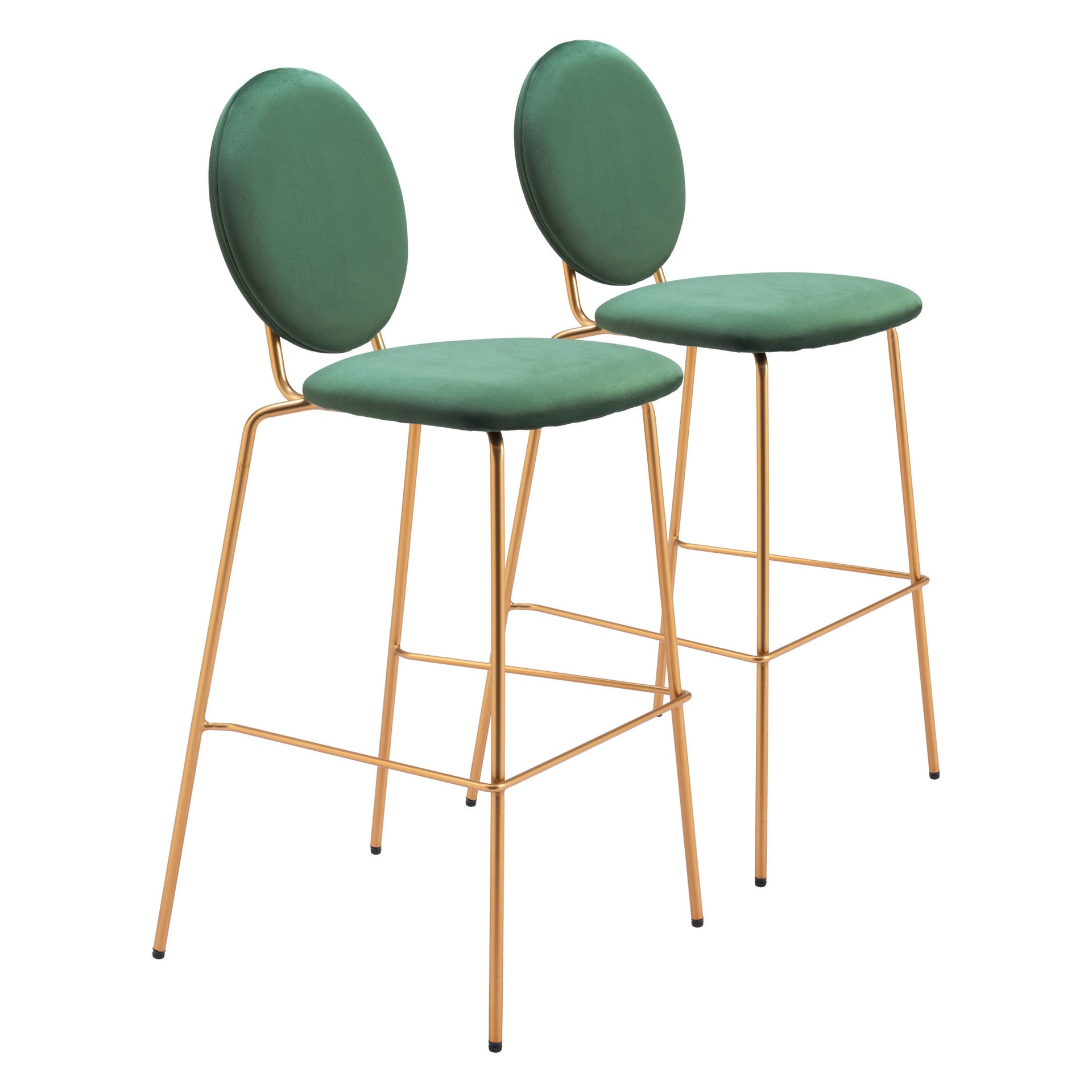 Odessa Barstool (Set of 2) Green & Gold