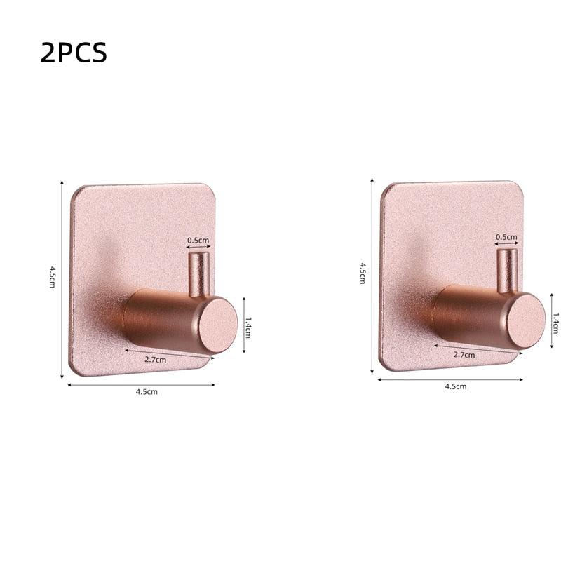 Adhesive Wall Hooks Mounted Door Key Cloth Coat Bathroom Robe Hanger Kitchen Hardware Rack Shelf Bag Hook Organizer For Hanging  Bathroom Toilet Sticky Hook