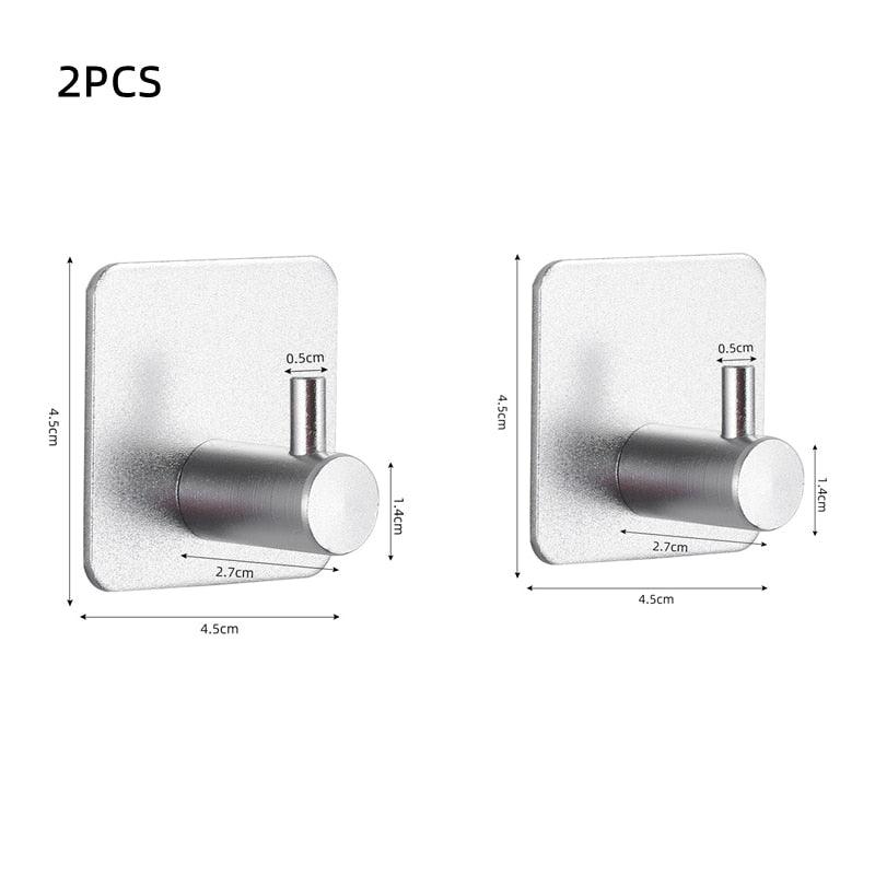 Adhesive Wall Hooks Mounted Door Key Cloth Coat Bathroom Robe Hanger Kitchen Hardware Rack Shelf Bag Hook Organizer For Hanging  Bathroom Toilet Sticky Hook
