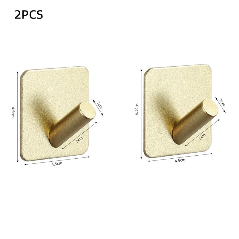 Adhesive Wall Hooks Mounted Door Key Cloth Coat Bathroom Robe Hanger Kitchen Hardware Rack Shelf Bag Hook Organizer For Hanging  Bathroom Toilet Sticky Hook