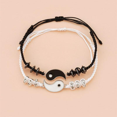 Adjustable Couple Bracelet For Friendship Relationship Girlfriend Best Charm Bracelets Rope Cord Bracelet Set Bangle For Couple Matching Puzzle Pendant Bracelet