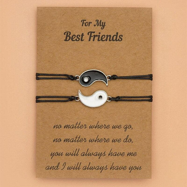 Adjustable Couple Bracelet For Friendship Relationship Girlfriend Best Charm Bracelets Rope Cord Bracelet Set Bangle For Couple Matching Puzzle Pendant Bracelet