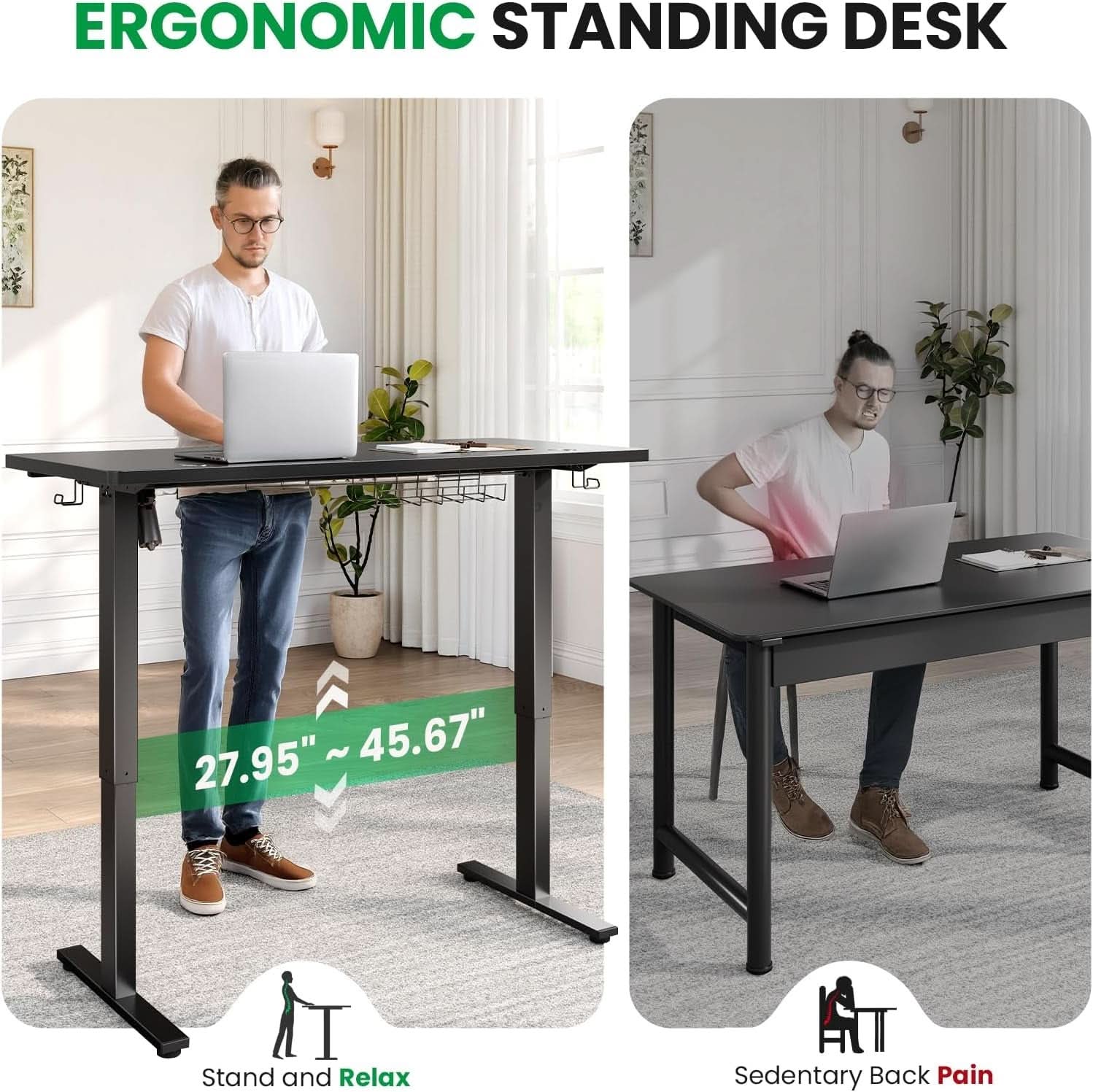 Adjustable Electric Standing Desk with Memory Presets