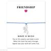 Adjustable Friendship Jewelry With Card Make a Wish Silver Elk Deer Antlers Charm Bracelets Matching Lovely Charm Bracelets For Mom Daughter Best Friends Couple Family