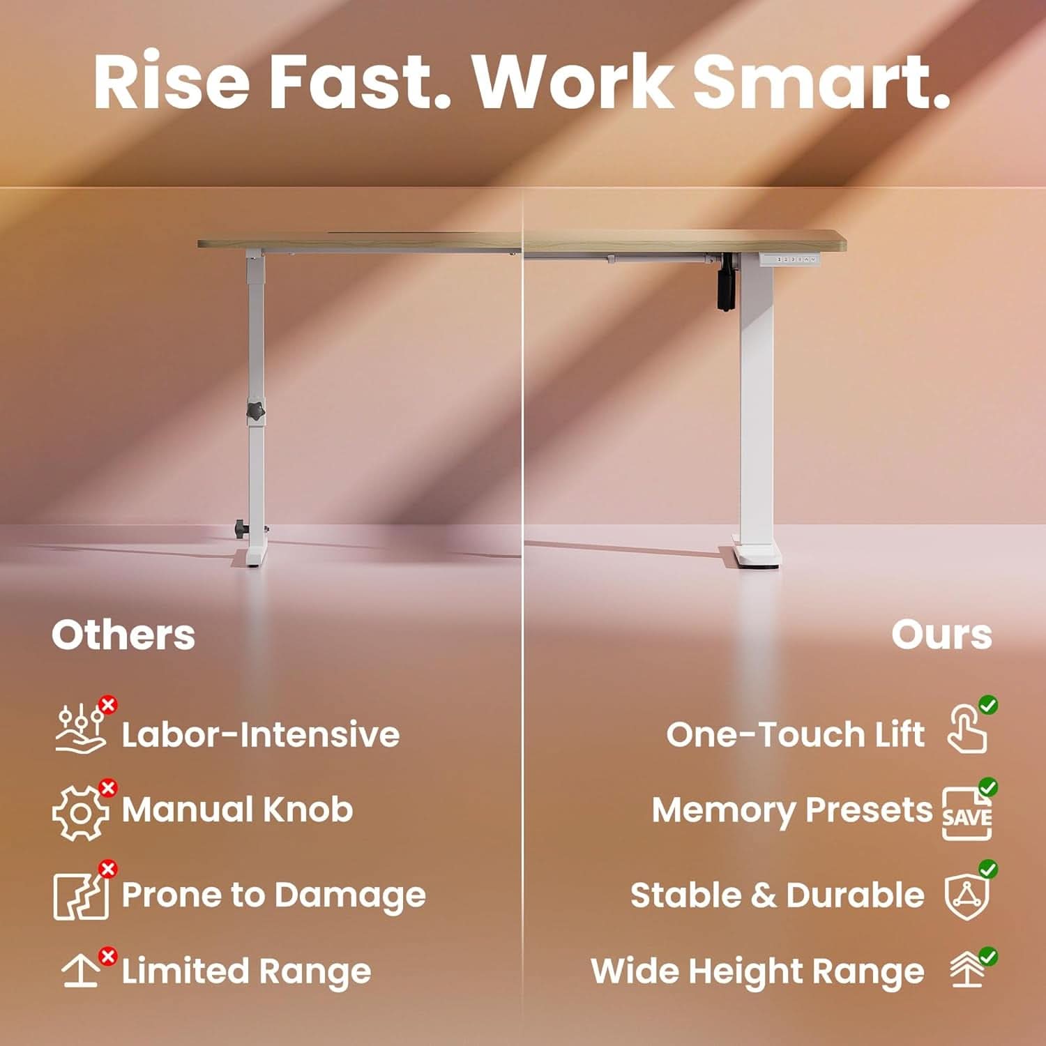 Adjustable Height Electric Standing Desk with Memory Settings