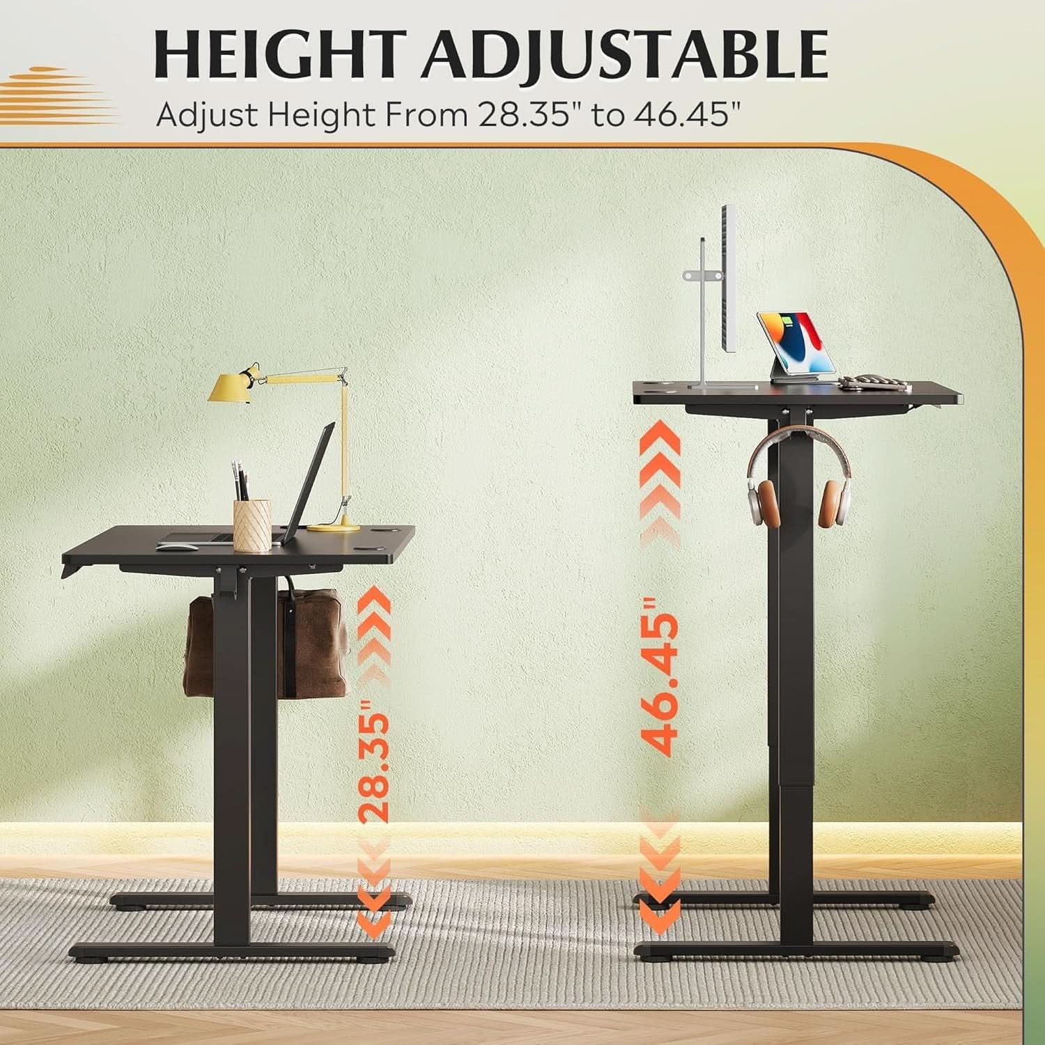 Adjustable Height Electric Standing Desk with Memory Settings