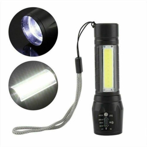 Adjustable Rechargeable LED USB Portable Focus Light Zoomable LED Tactical Flashlight High Lumens Zoomable Waterproof Flashlight Mini Torch For Camping Hiking