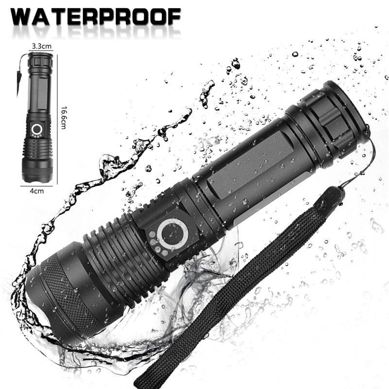 Adjustable Rechargeable Powerful Zoomable LED USB Flashlights High Lumens Powerful Tactical  Waterproof Super Bright  Flashlights Best For Camping Outdoor Hiking Running Riding