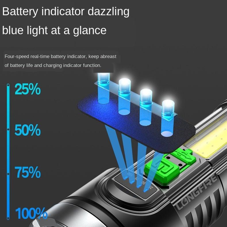 Adjustable Rechargeable Strong Mini Pocket Sized Flashlight LED Multifunctional High Lumen Light Ultra-bright Portable Flashlights Outdoor Waterproof Flashlight For Running Walking