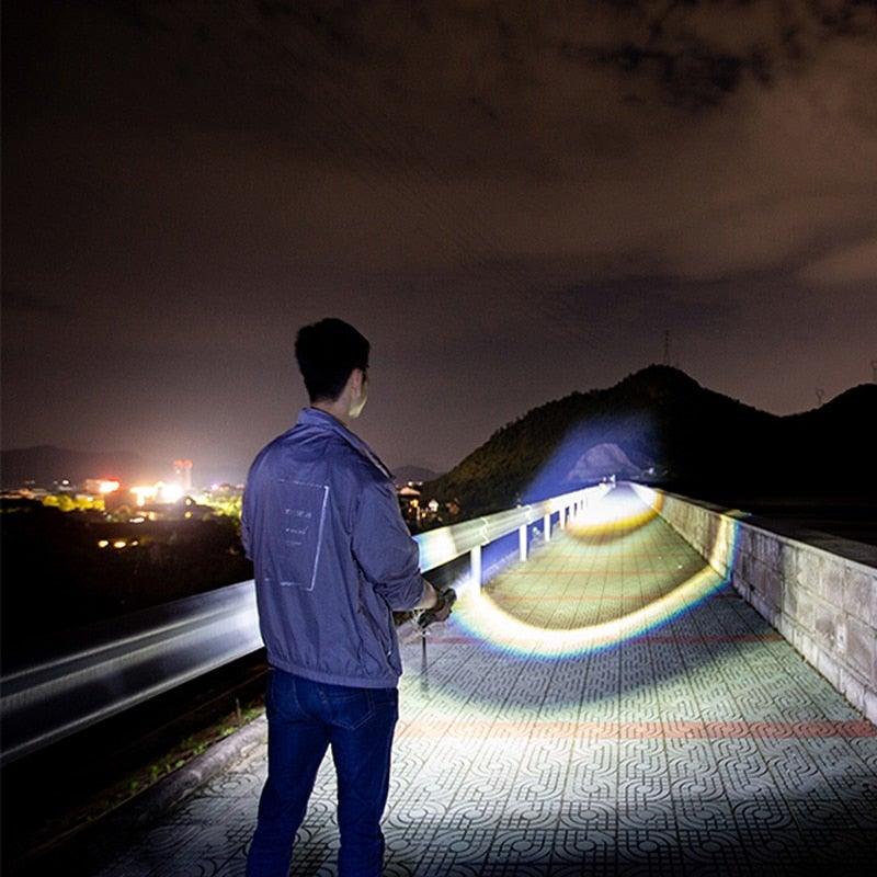 Adjustable Rechargeable Tactical Flashlight USB LED  Super Bright Zoomable IPX65 Waterproof Portable Torchlight Flash Lamp USB Charging For Hiking Camping Running Fishing