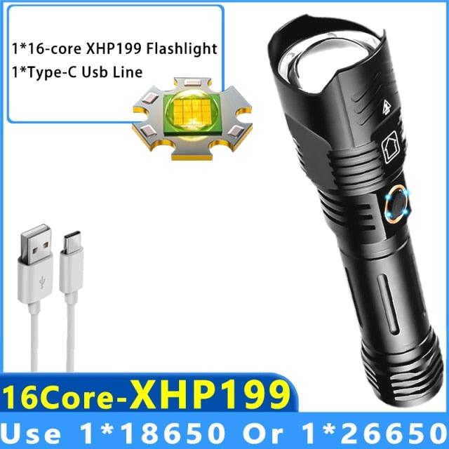 Adjustable Rechargeable Tactical Flashlight USB LED  Super Bright Zoomable IPX65 Waterproof Portable Torchlight Flash Lamp USB Charging For Hiking Camping Running Fishing