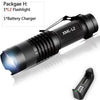 Adjustable Rechargeable Water Resistant Super Bright Mini Handheld Flashlights LED Zoomable Flashlight For Camping Fishing  Bicycle Light Kids Indoor Outdoor Hiking - H