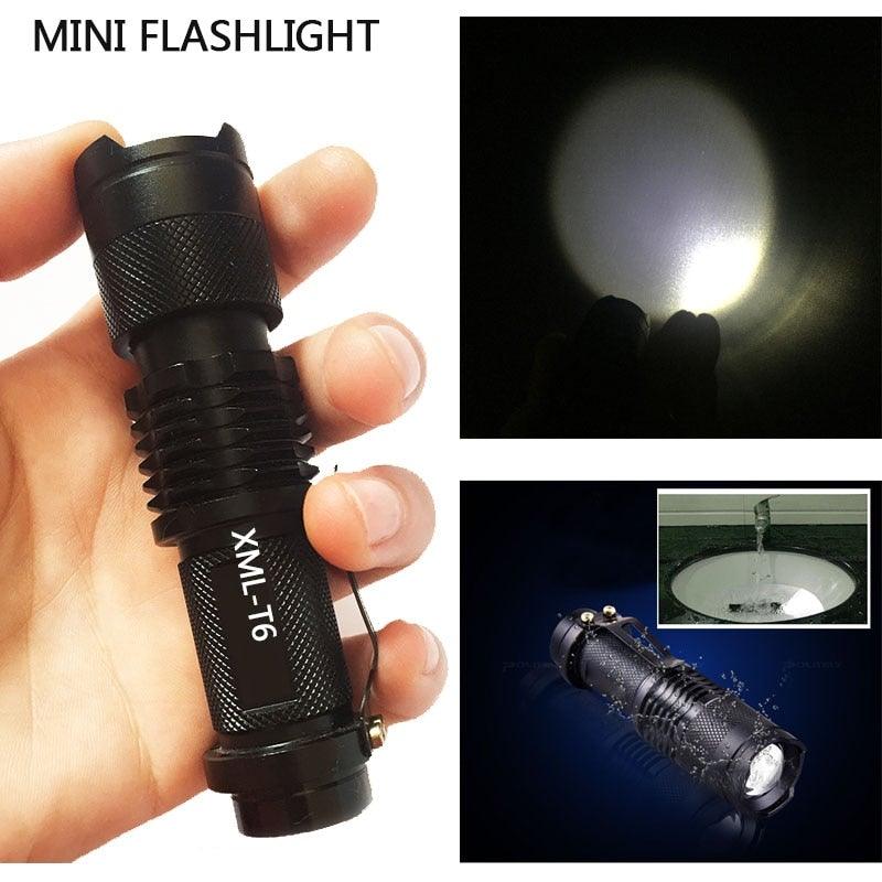 Adjustable Rechargeable Water Resistant Super Bright Mini Handheld Flashlights LED Zoomable Flashlight For Camping Fishing  Bicycle Light Kids Indoor Outdoor Hiking