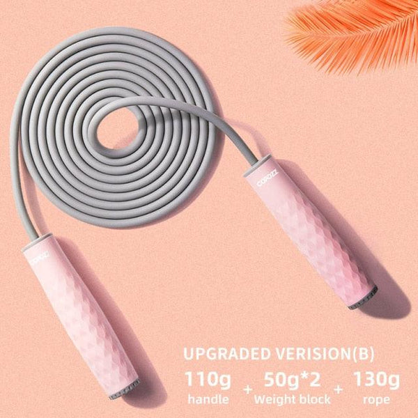 Adjustable Sport Jump Rope Skip Speed Weighted Jump Ropes With Weight Block Cable Fitness Training Anti-Slip Handle Jump Rope For Fitness Workout Adjustable Skipping Rope For Exercise Boxing