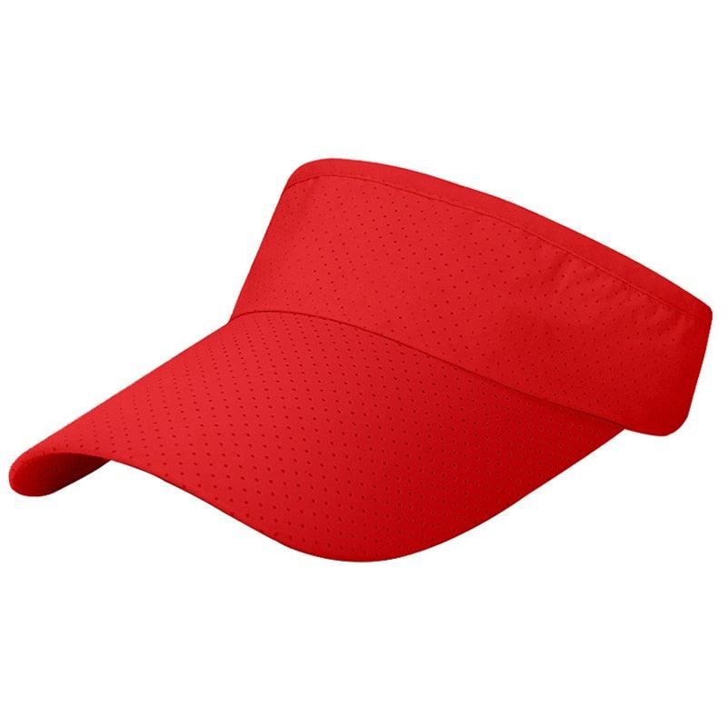 Adjustable Summer Breathable Hats Men Women Sun Protection Sports Golf Tennis Visor Hat Adjustable Visor UV Protection Top Empty Solid Sports Outdoor Running Sunscreen Strong Cap