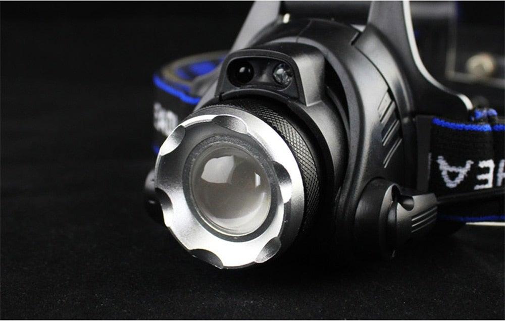 Adjustable USB Rechargeable IR Sensor Super Bright Headlight Battery For Long Working Time LED Headlamp Fishing  Waterproof Head Light Lamp Perfect For Running  Camping