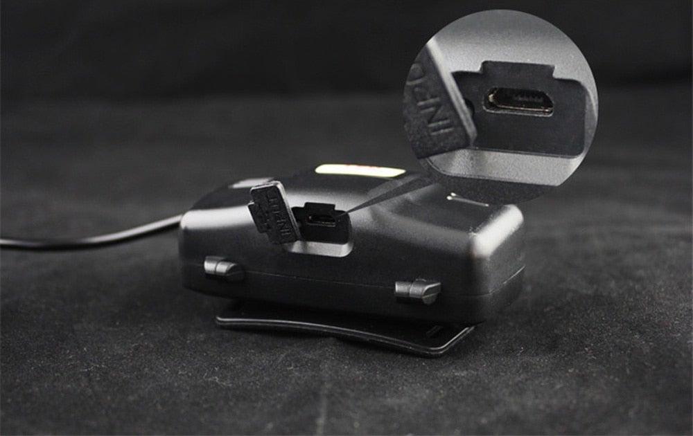 Adjustable USB Rechargeable IR Sensor Super Bright Headlight Battery For Long Working Time LED Headlamp Fishing  Waterproof Head Light Lamp Perfect For Running  Camping