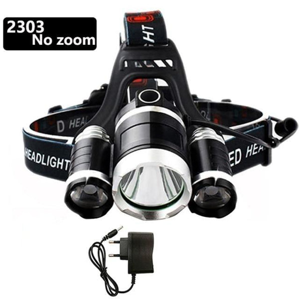 Adjustable Zoomable Headlamp Ultra Bright Rechargeable LED Bright High Lumen Head Lights Head Lamp Waterproof Flashlight For Outdoor Cmaping Fishing Hiking Biking Fishing Headlamp  Running Headlamp