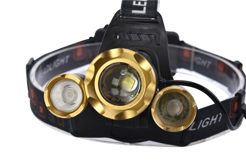Adjustable Zoomable Headlamp Ultra Bright Rechargeable LED Bright High Lumen Head Lights Head Lamp Waterproof Flashlight For Outdoor Cmaping Fishing Hiking Biking Fishing Headlamp  Running Headlamp