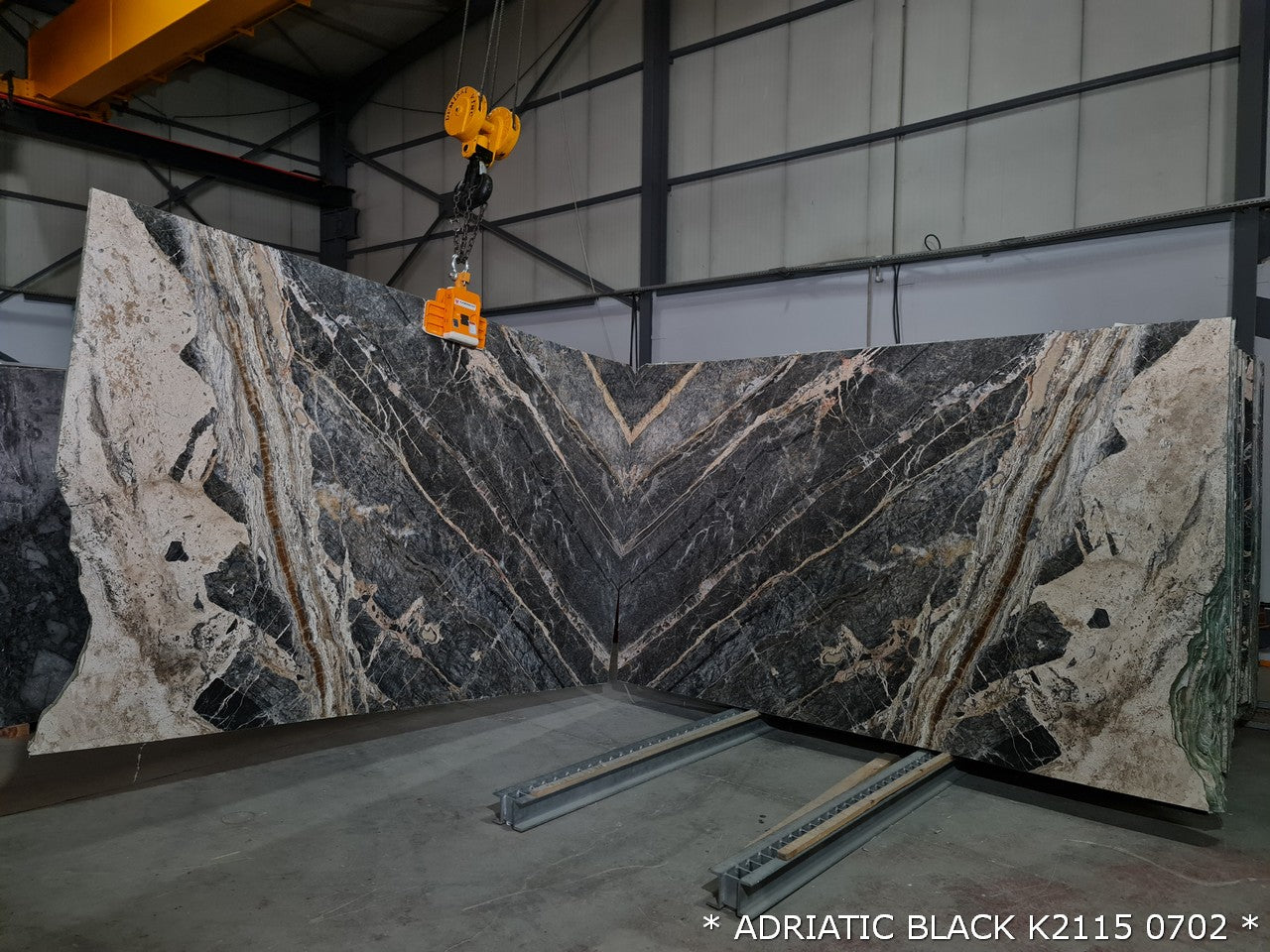 Adriatic Black Bookmatching Marble Slabs Polished -Full Truckload