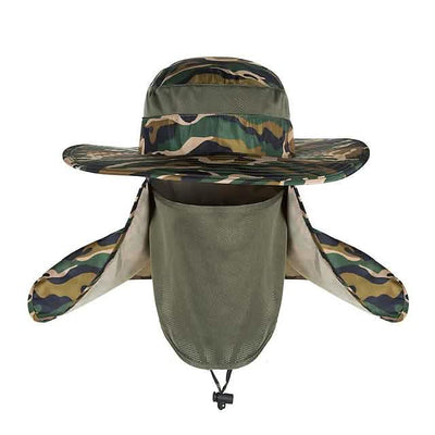 Adult Wide Brim Sun Hat with Neck Face Flap Cover
