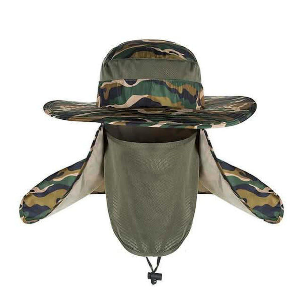 Adult Wide Brim Sun Hat with Neck Face Flap Cover