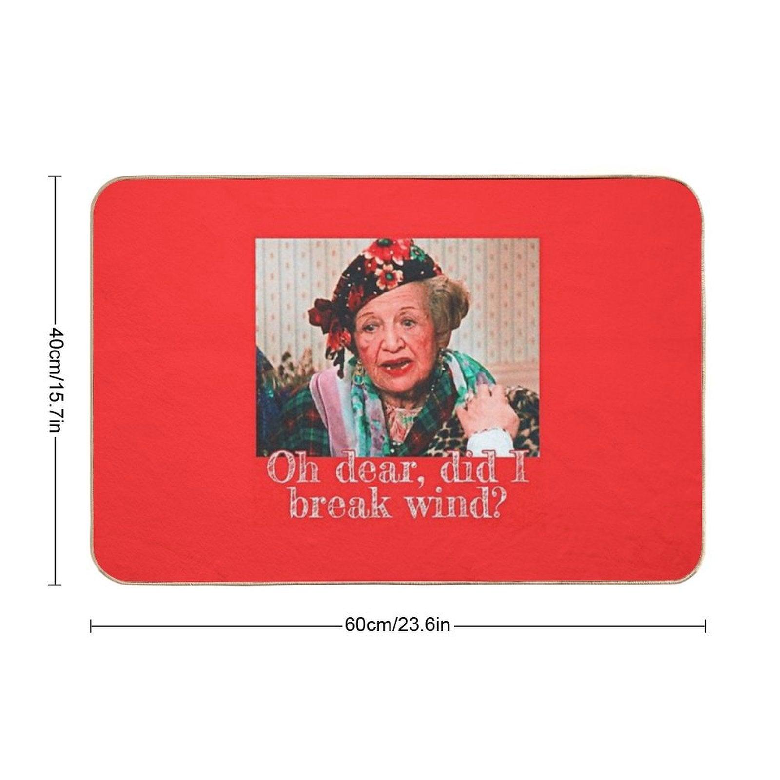 Oh Dear, Did I Break Wind  Christmas Vacation (Red Border) Bath Mat