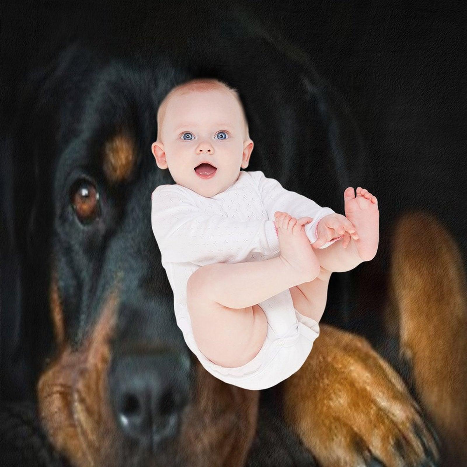 Rottweiler Resting Throw Blanket