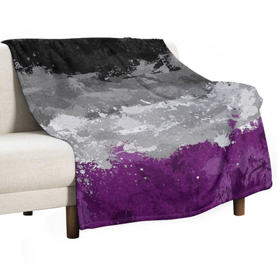 Abstract Paint Splatter Asexual Pride Flag Pattern Versatility Throw Blanket