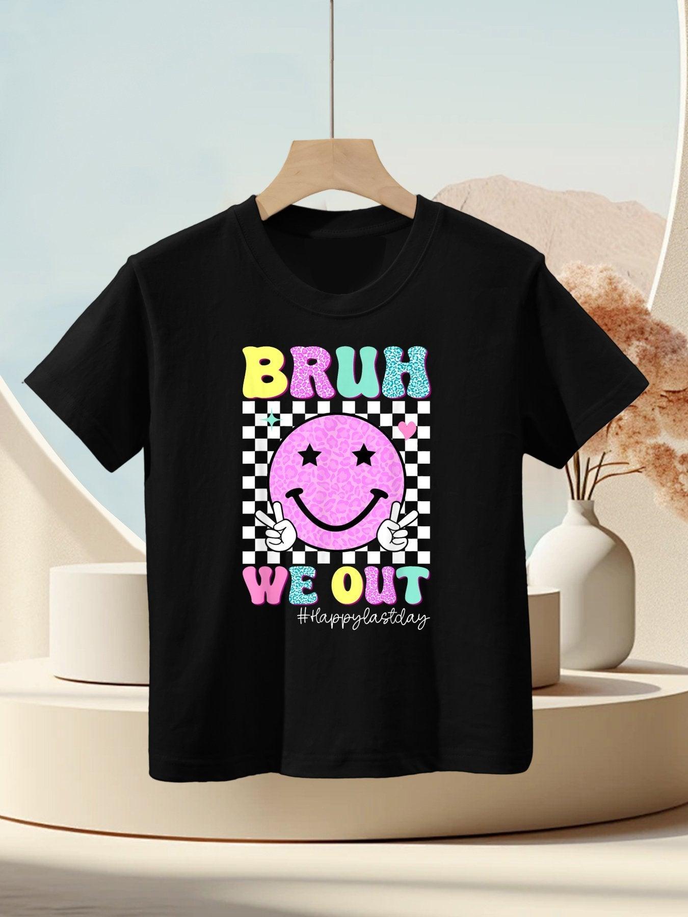 Bruh We Out Happy Last Day of School Teacher Kids Graduation Kids T-Shirt