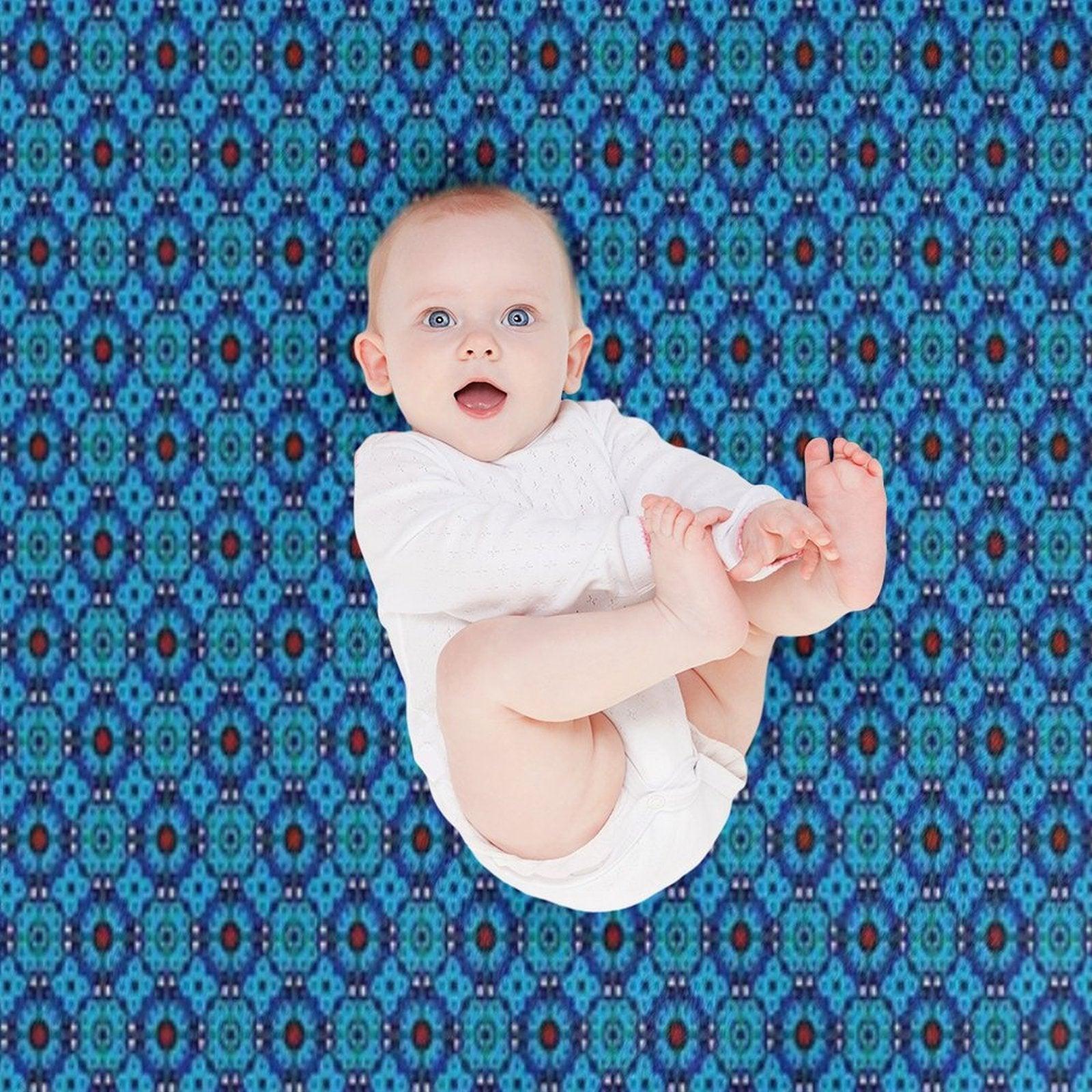 Blue Petal Medallions Throw Blanket