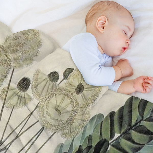 Acacia Vintage Botanical Print All-season Throw Blanket