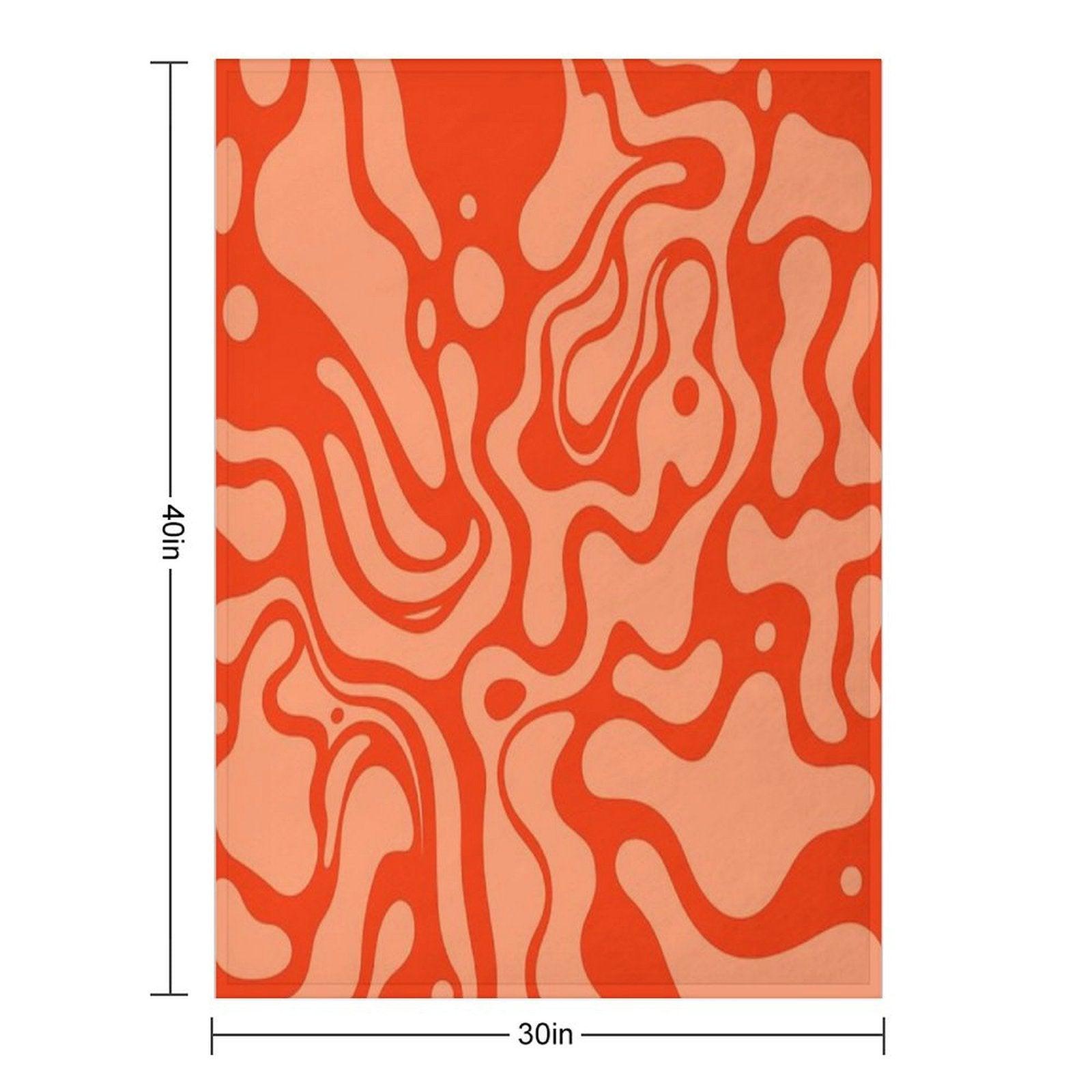 Marbled Pattern of Red Fluid Shapes Throw Blanket