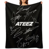 ATEEZ - Logo + Autographs (black) Throw Blanket