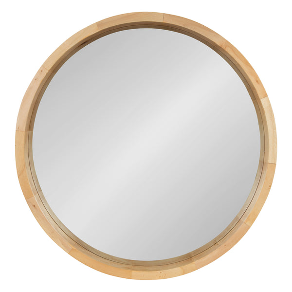 Hutton Round Wood Wall Mirror