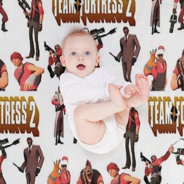 Team Fortress 2 - All Characters  Classes with TF2 Logo Throw Blanket