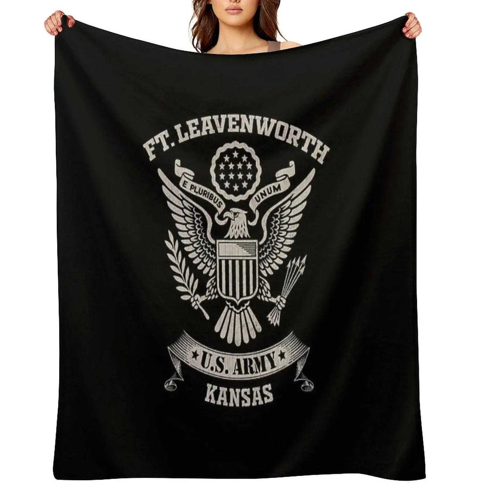 Fort Leavenworth Kansas US Army Base Tribute Throw Blanket