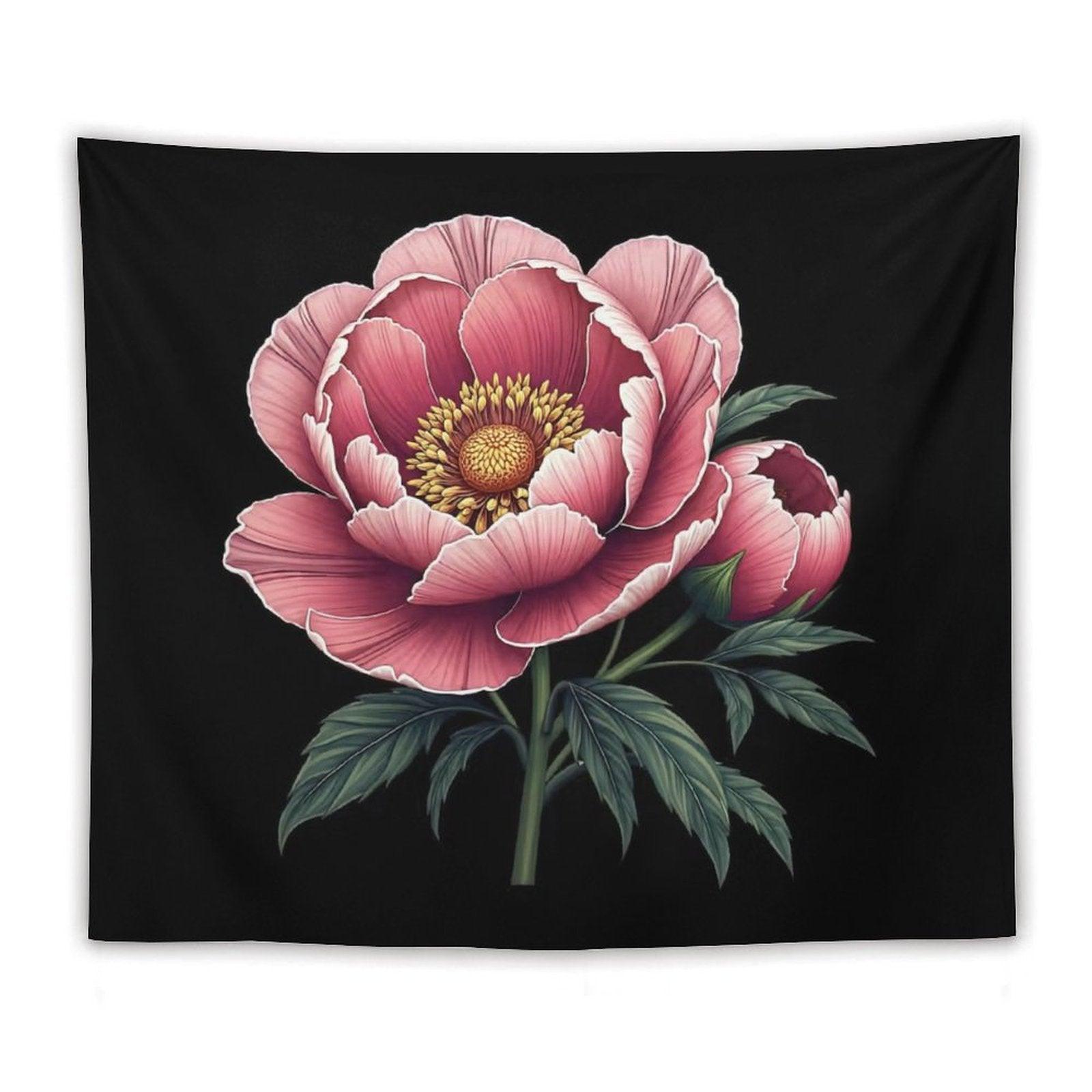 Elegant Peony Flower Graphic Tapestry