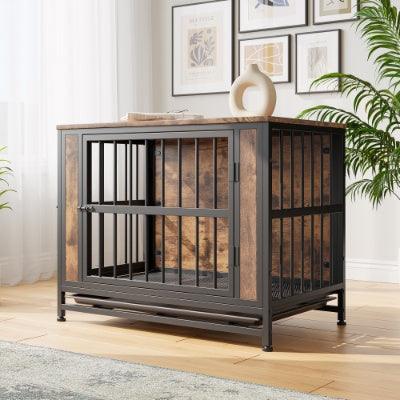 Dog Crate Furniture  Wooden Dog Crate Table Rustic Brown