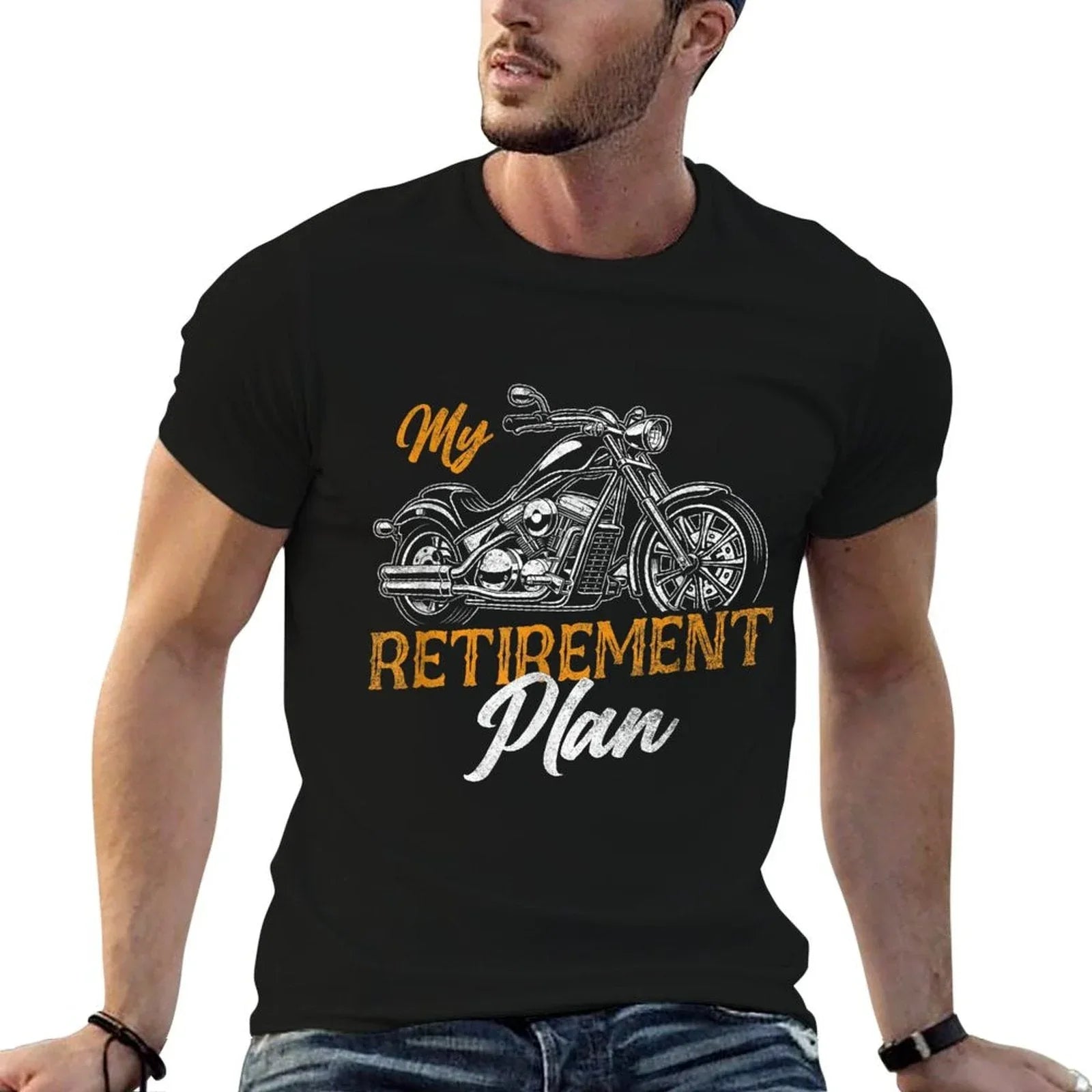 Classic Retired Motorcycle Biker My Retirement Plan Grandpa T-Shirt