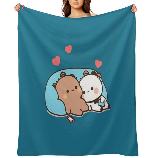 Bear And Panda Bubu Dudu Balloon Eco-conscious Throw Blanket