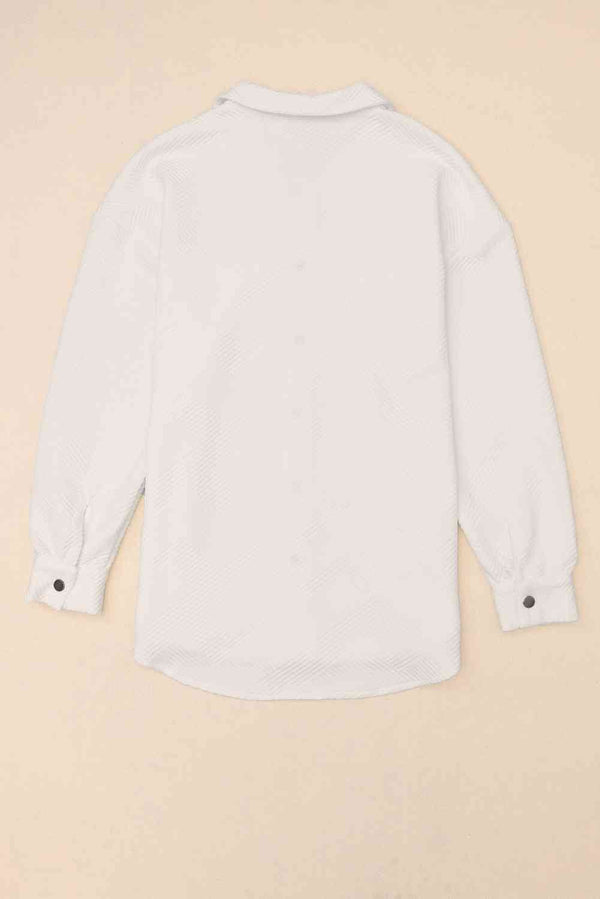 Cloudy Blue Snap-Front Collared Jacket with Pockets Lightweight and Versatile Jacket