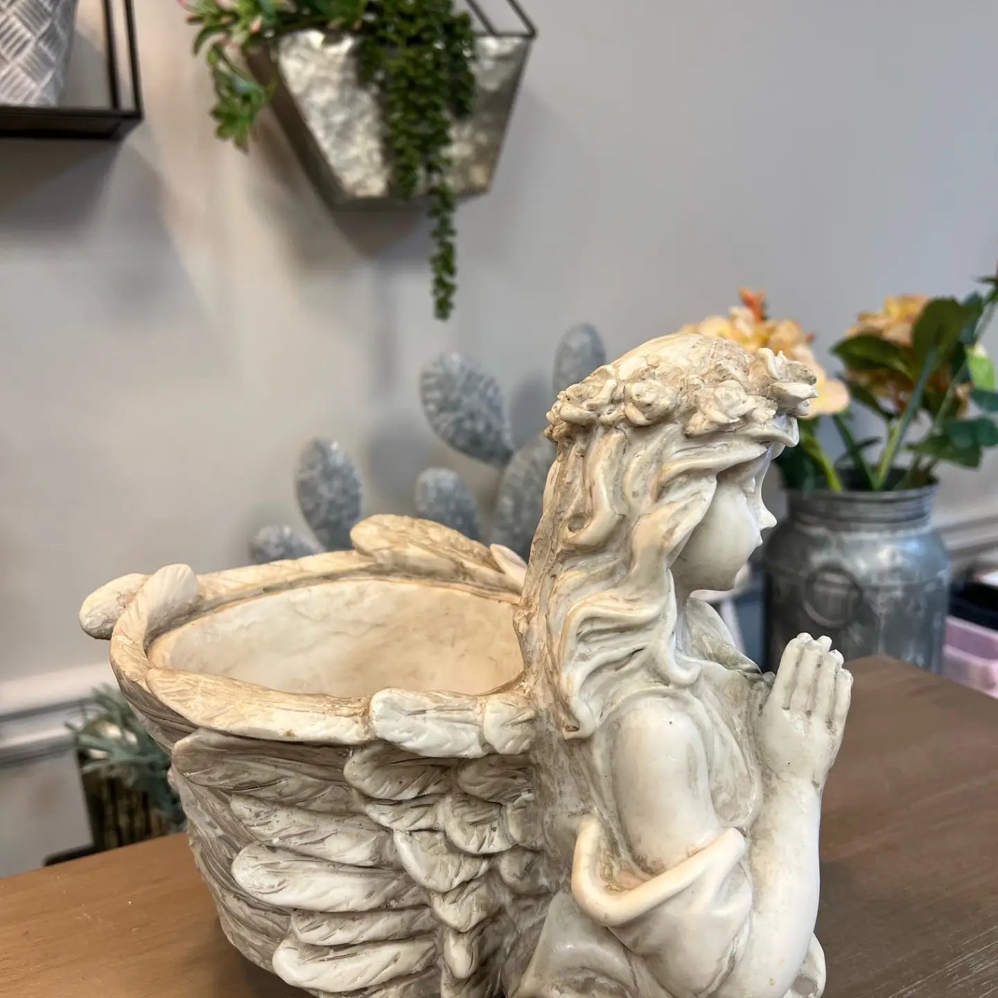 Resin Angel Girl Planter