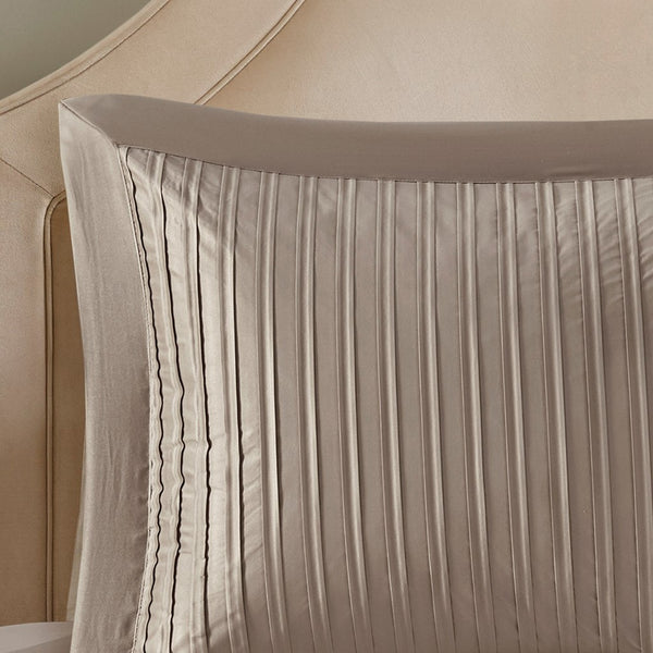 Trinity 7 Piece Polyester Charmeuse Comforter Set - Traupe