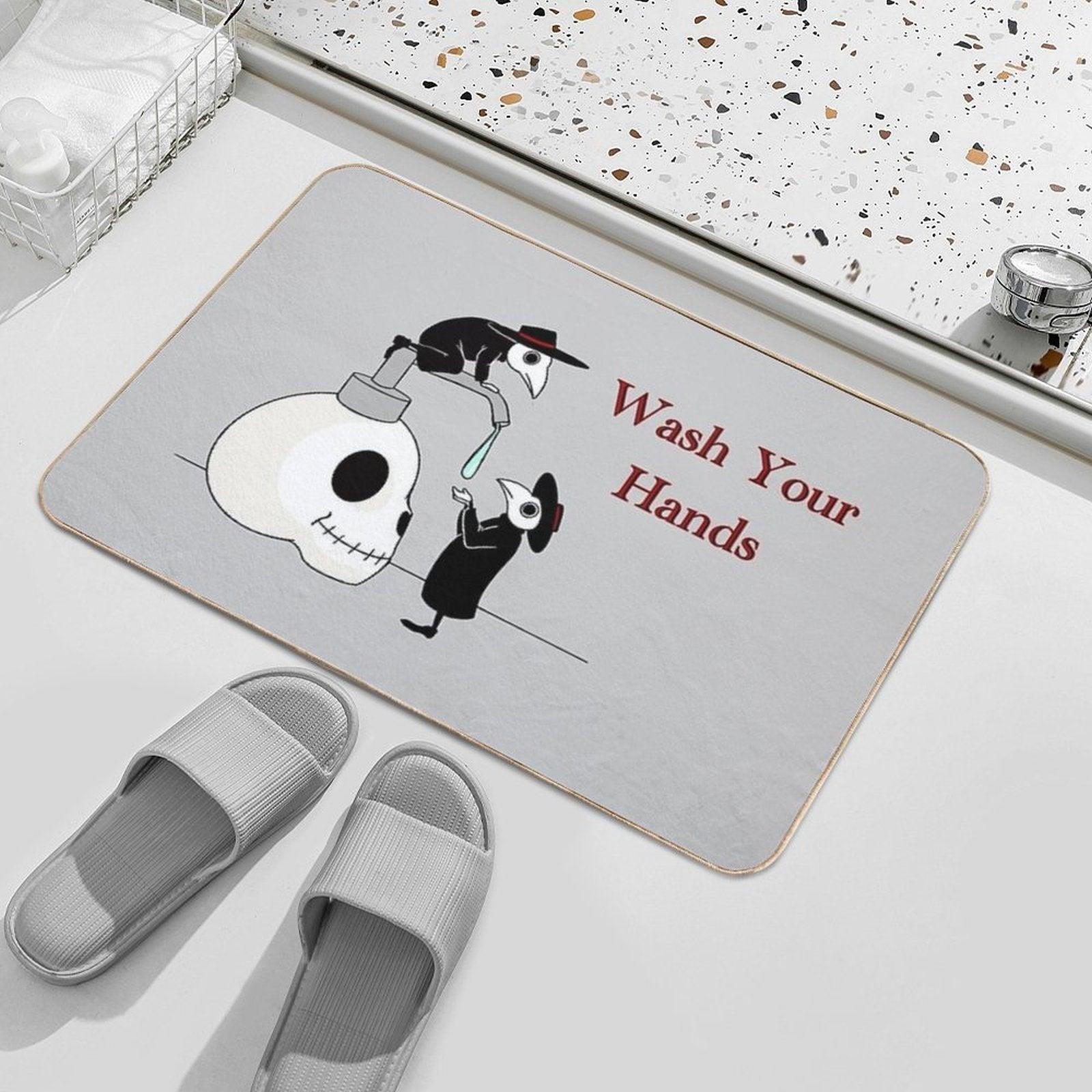 Wash Your Hands! Plague Doctors. Bath Mat