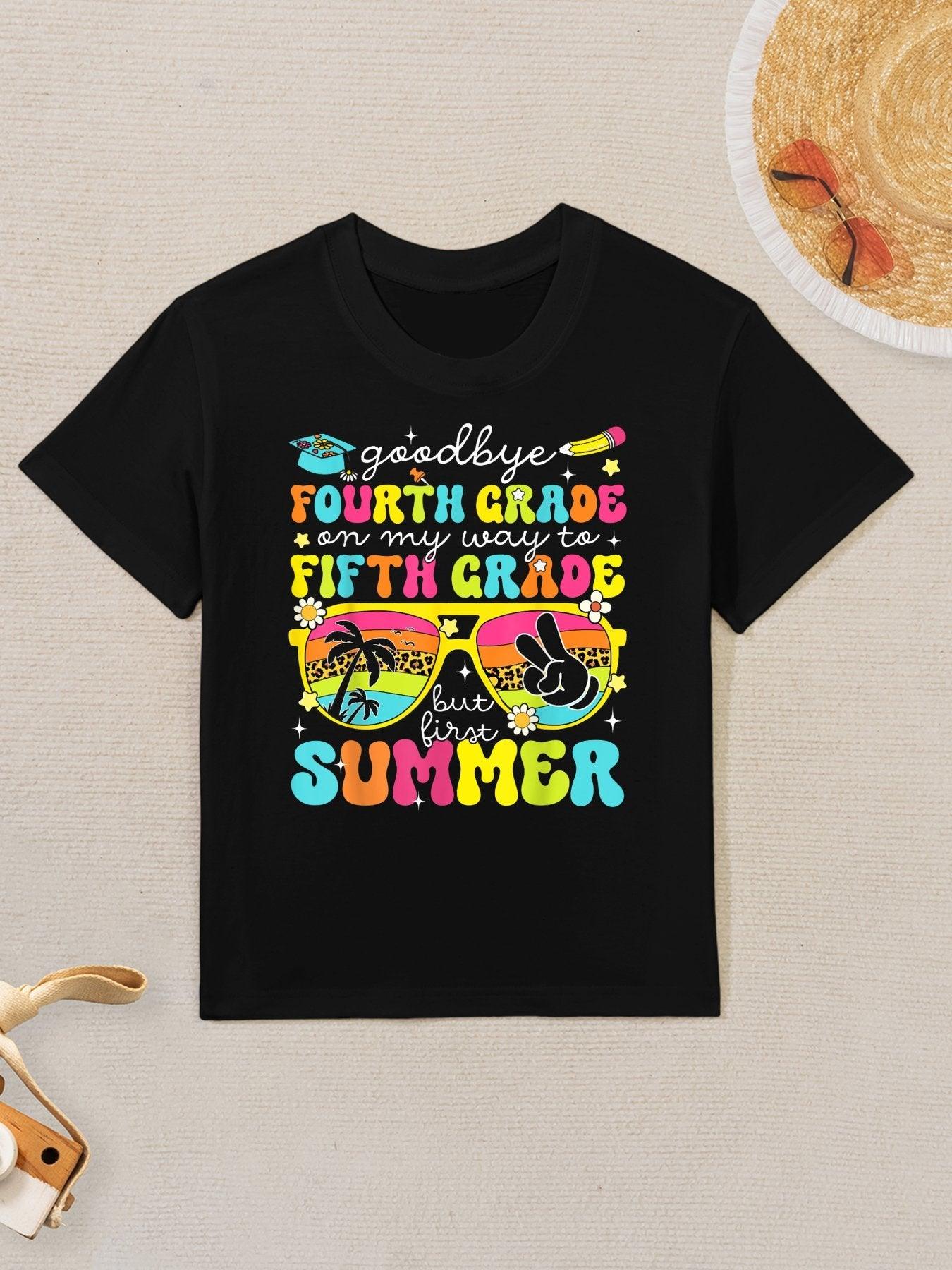 Goodbye 4th Grade Graduation To 5th Grade But First Summer Kids T-Shirt