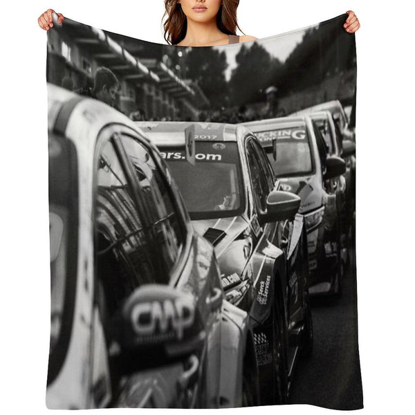 BTCC British Touring Car Lineup Throw Blanket