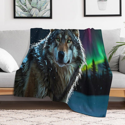 Timber Wolf And Winter Tundra Wrinkle-free Throw Blanket