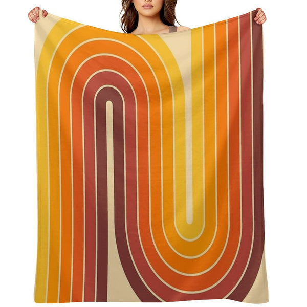 Retro Geometric Double Arch Design 522 Multi-functional Throw Blanket