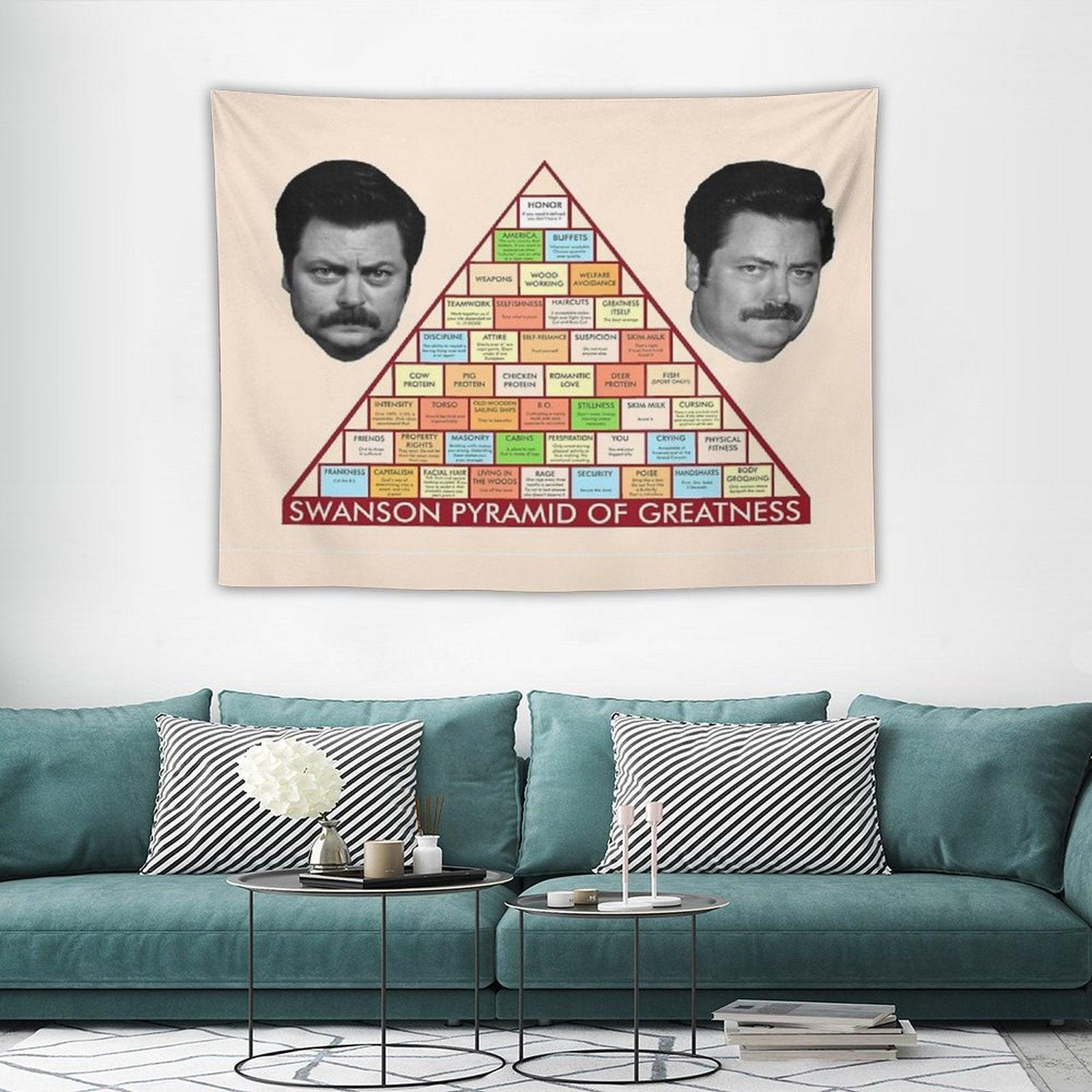 Ron Swanson Pyramid of Greatness Tapestry